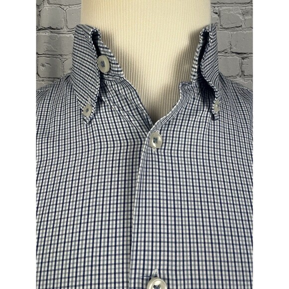 Charles Tyrwhitt Mens Dress Shirt 14 1/2-33 Slim Fit Blue,White Check Non-Iron - Picture 5 of 7